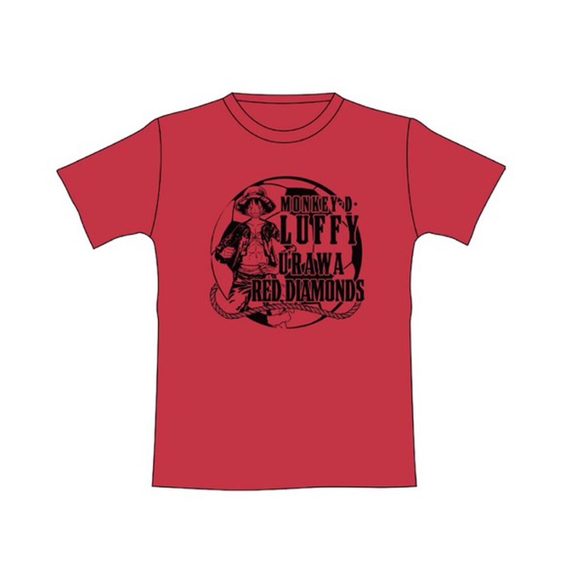 【ONE PIECE｜J.LEAGUE】「クラブ/ONE PIECE」コラボ ルフィ Tシャツ （浦和レッズ）（Lサイズ）（その他）