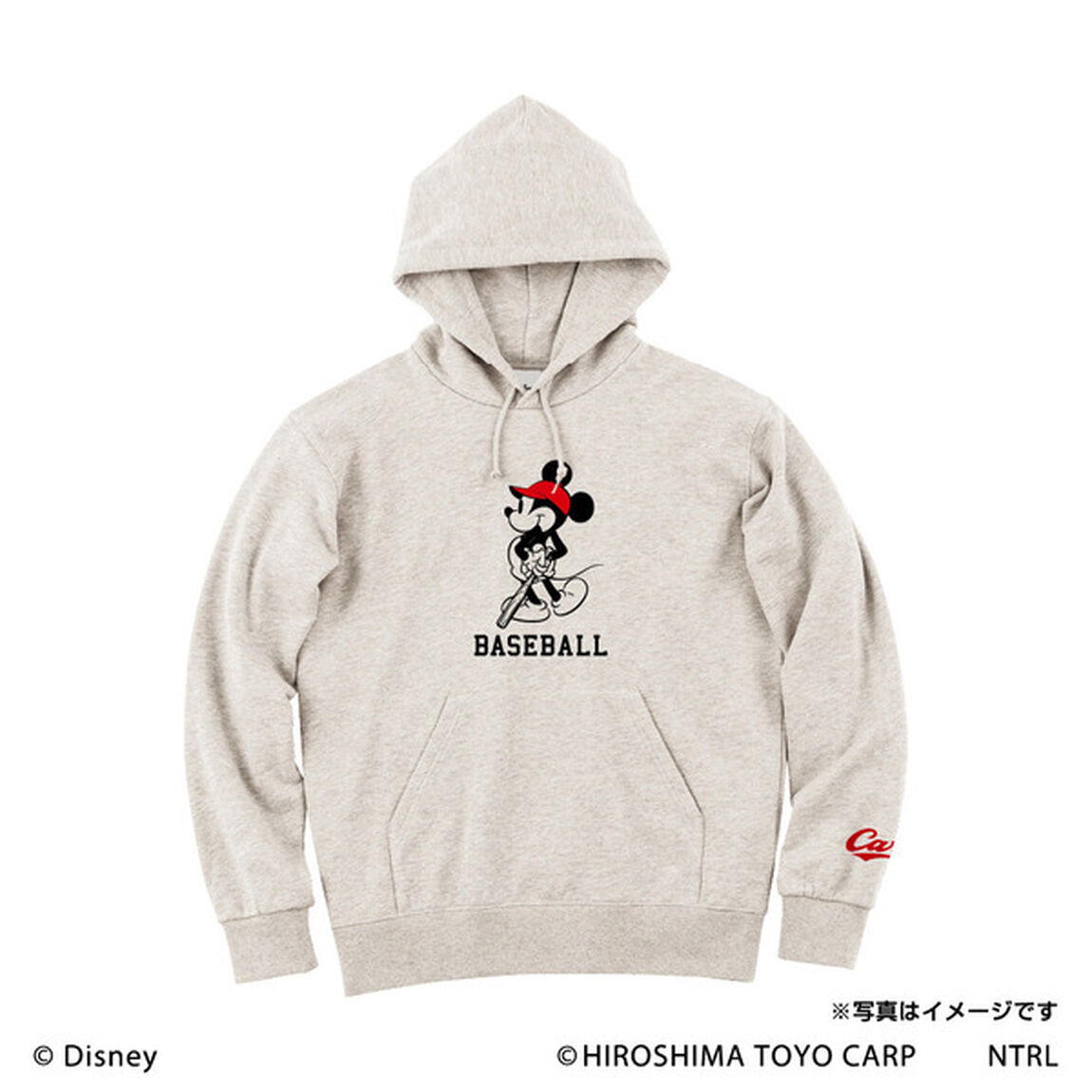21ミッキーマウス（BASEBALL)/広島東洋カープ　フードプルパーカーM（その他）