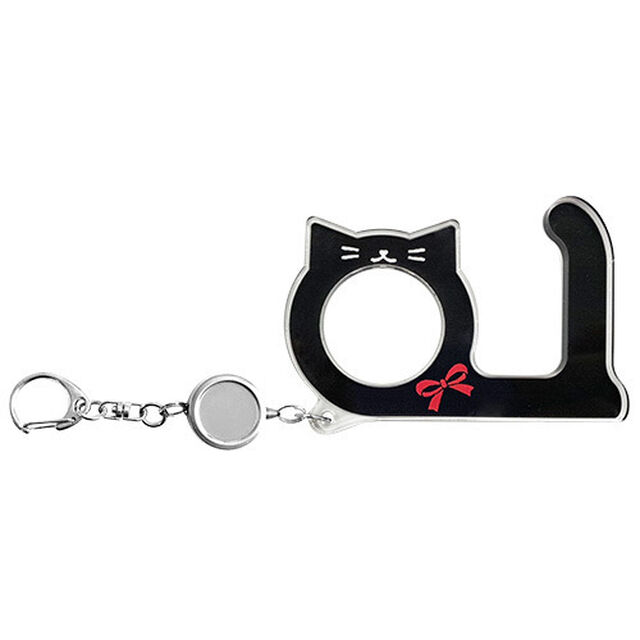 プッシュキーホルダー（黒猫）（その他）