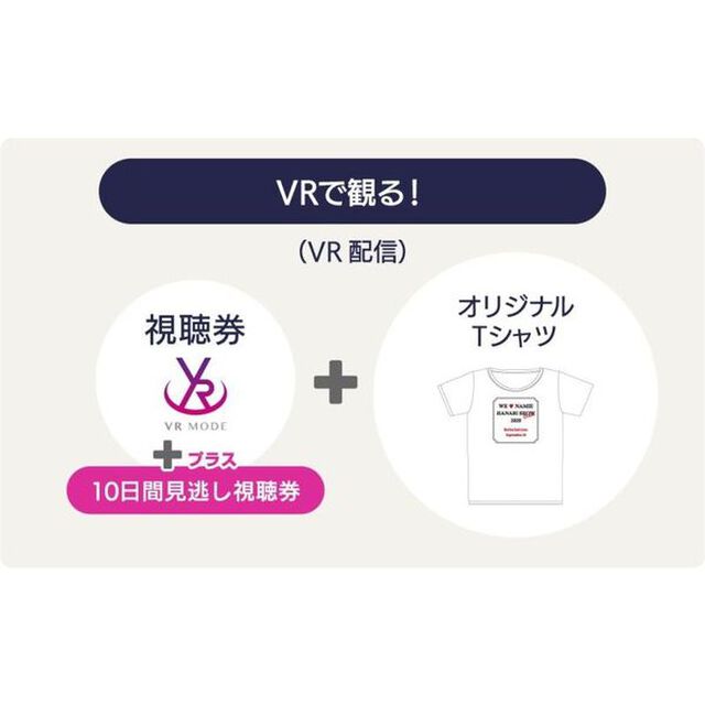 WE ハート（LOVE） NAMIE ONLINE HANABI SHOW 視聴券 オリジナルTシャツ付き(フリーサイズ)※neo bridge シンプル + VR MODE（その他）