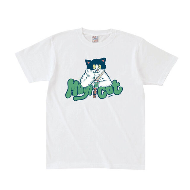 【新価格】むぎ(猫)／メロンソーダTシャツ（ナチュラル） XLサイズ（その他）