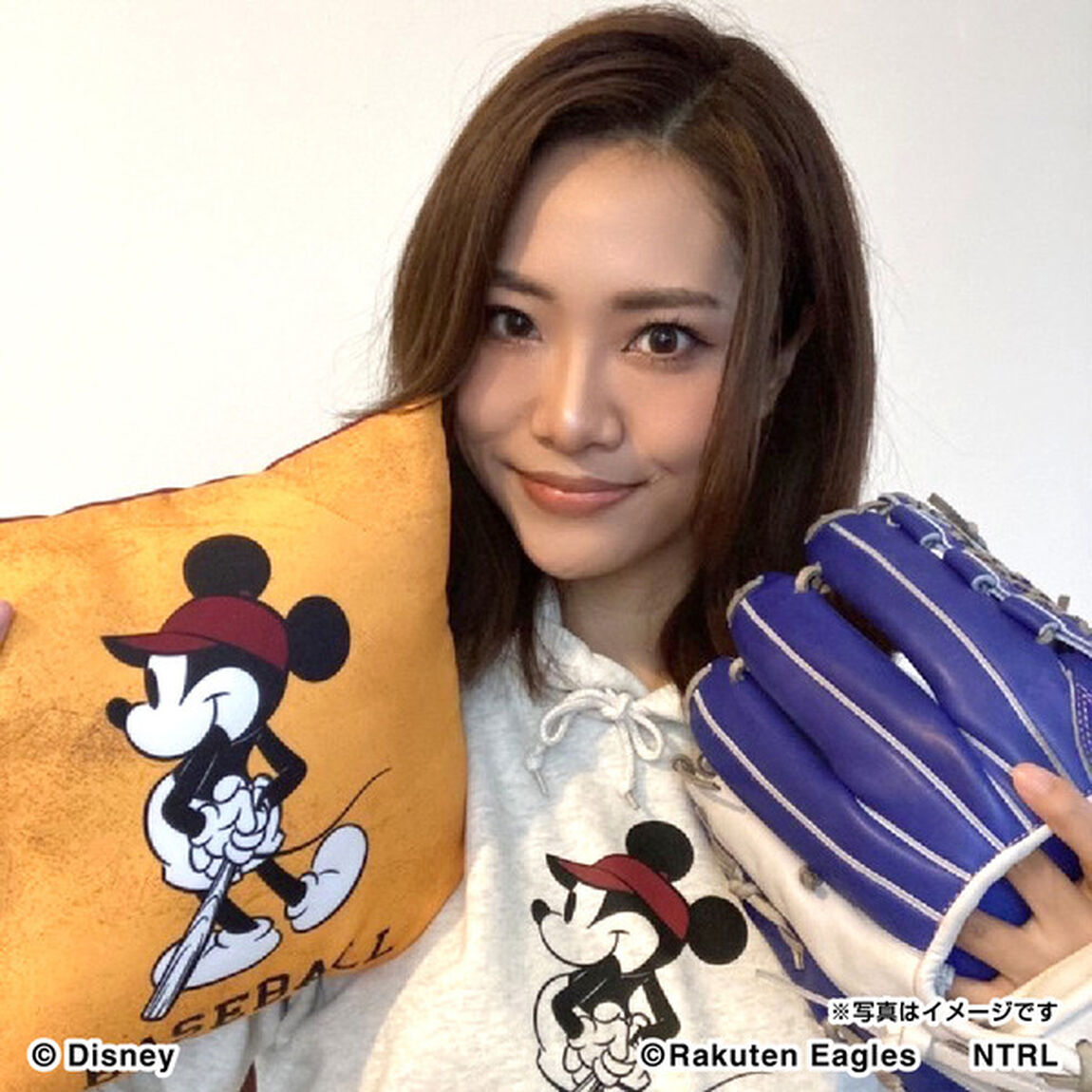 21ミッキーマウス（BASEBALL）/東北楽天ゴールデンイーグルス　フードプルパーカーS（その他）
