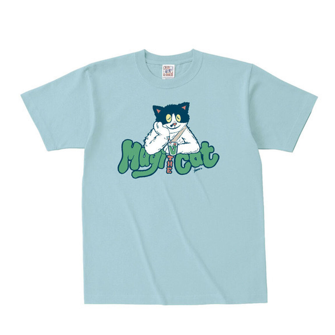 【新価格】むぎ(猫)／メロンソーダTシャツ（フロストスカイ） XLサイズ（その他）
