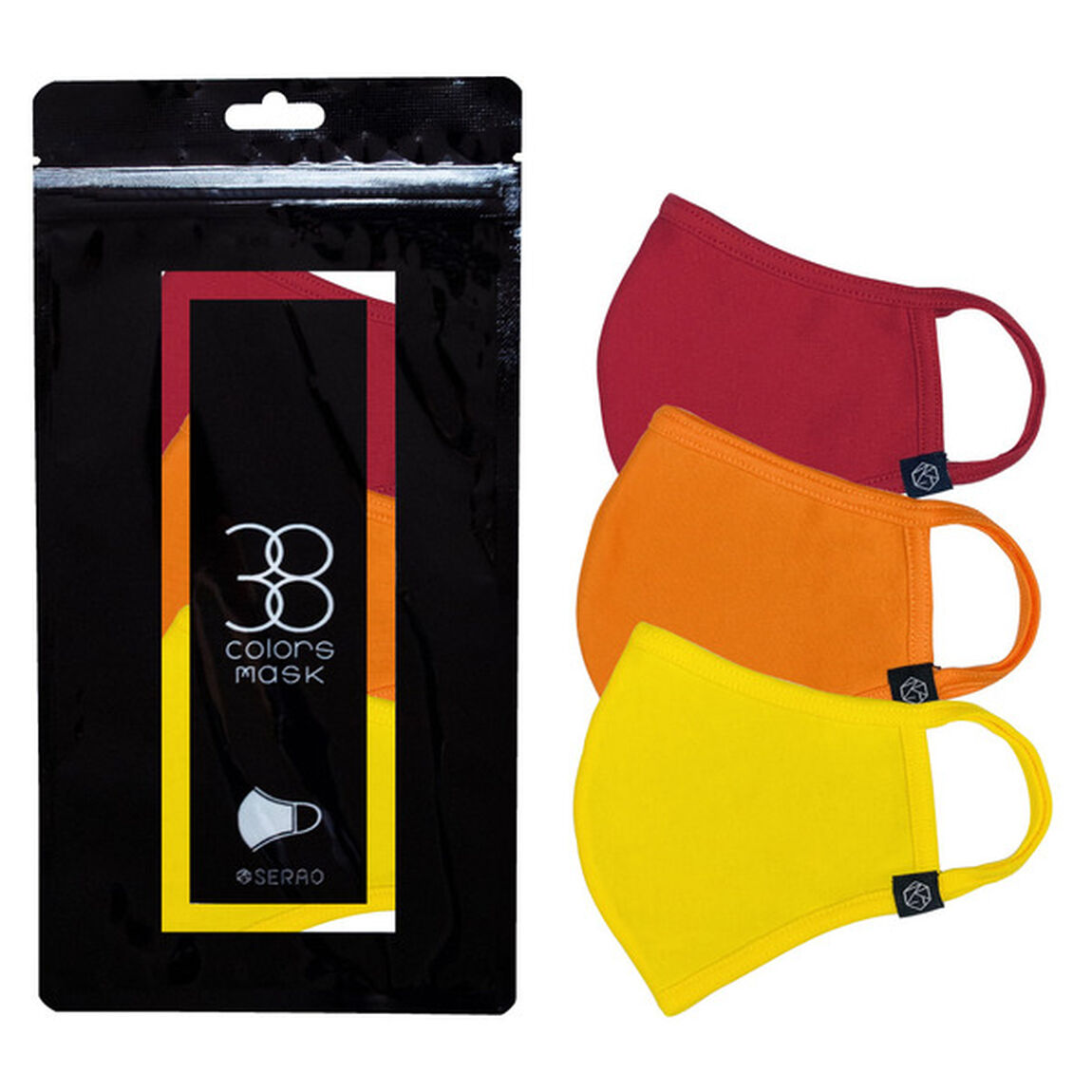 SERAO（セラオ）38 colors mask（38 カラーズマスク） 3枚入 ビビットカラー１（その他）