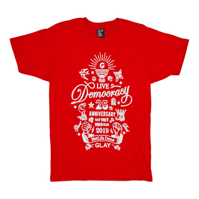 GLAY ＜LIVE DEMOCRACY＞ よいTシャツ（赤） XLサイズ（その他）