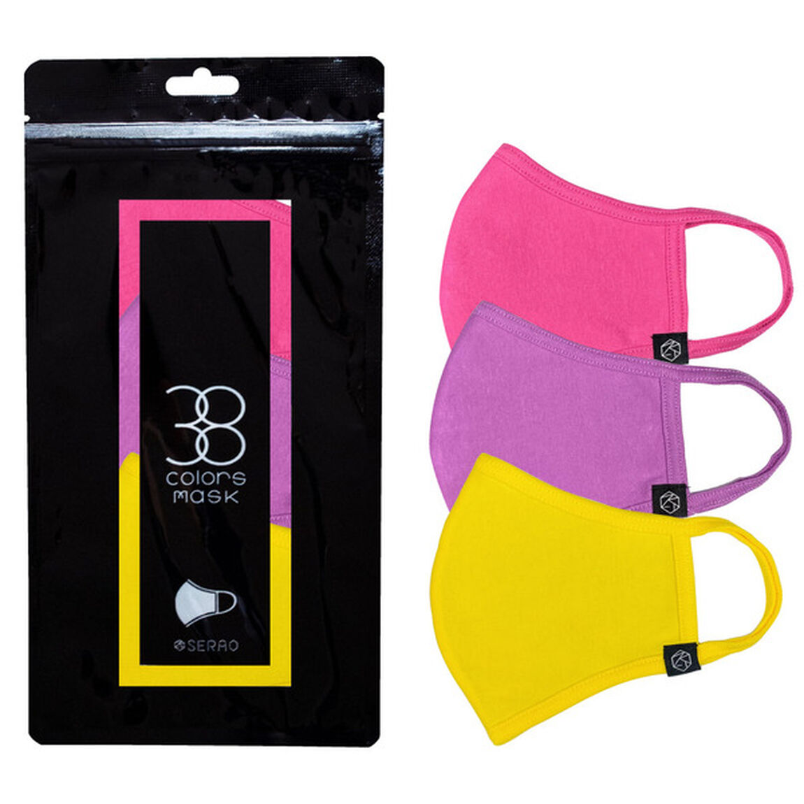 SERAO（セラオ）38 colors mask（38 カラーズマスク） 3枚入 ビビットカラー２（その他）