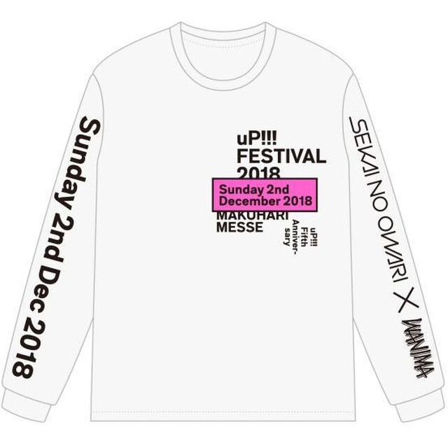 uP!!! FESTIVAL 2018オフィシャルロングスリーブＴシャツ（WHITE）XLサイズ（その他）