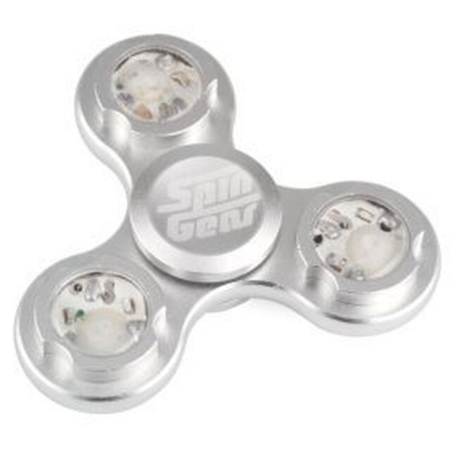 【ハンドスピナー】FS11 LEDメタルスピナー シルバー（その他）