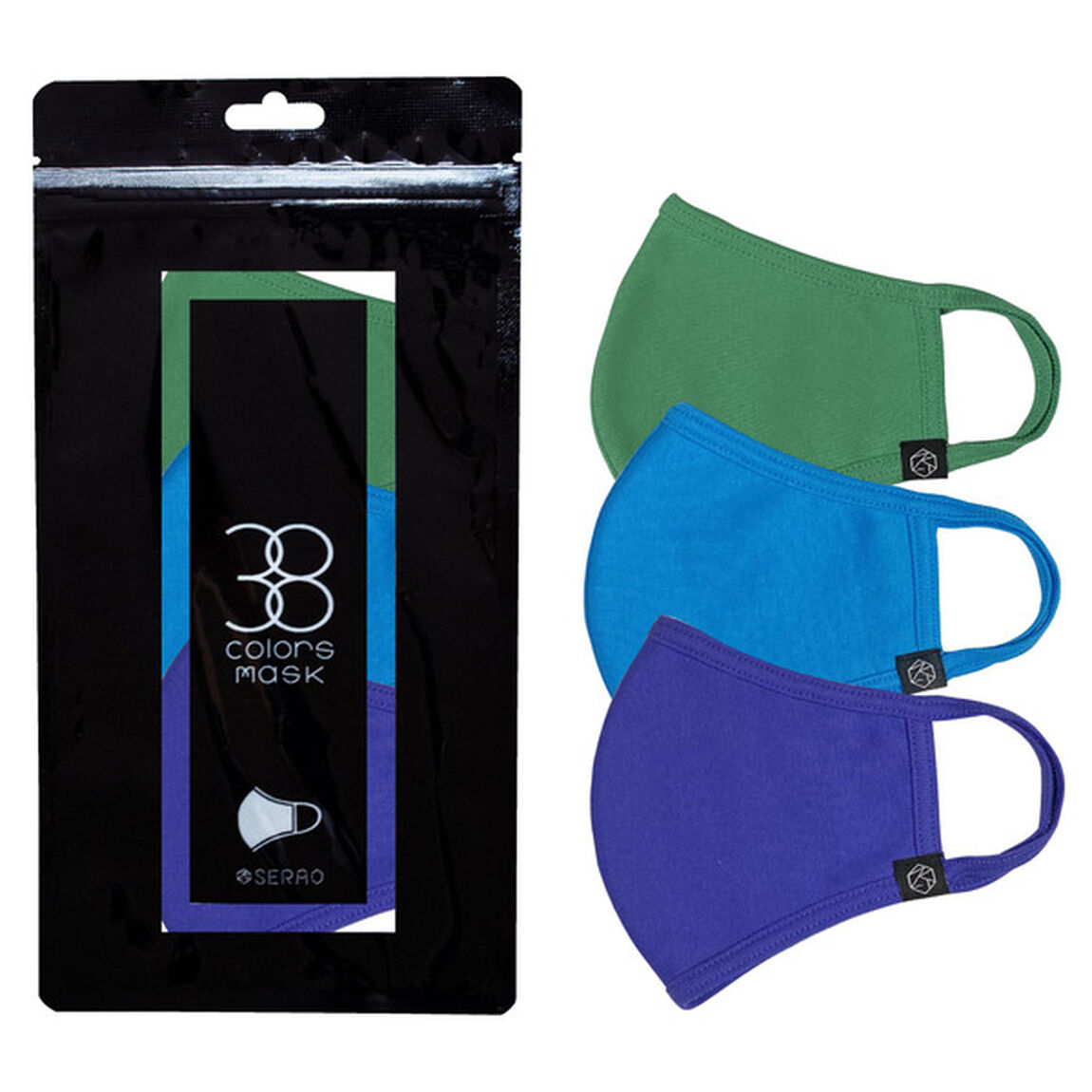 SERAO（セラオ）38 colors mask（38 カラーズマスク） 3枚入 ビビットカラー３（その他）