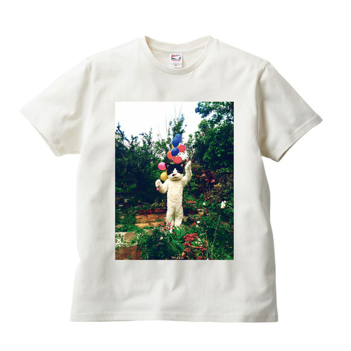 むぎ（猫）／むぎのフワフワ風船Tシャツ（ナチュラル）Mサイズ（その他）
