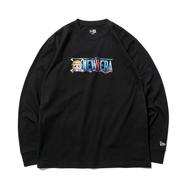 長袖 コットン Tシャツ ONE PIECE ワンピース タイトルロゴ ブラック XXL（その他）