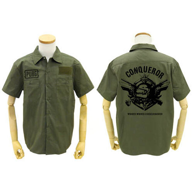 【PUBG】PUBG 征服者 ワッペンベースワークシャツ／M／MOSS [PLAYERUNKNOWN&rsquo;S BATTLEGROUNDS]（その他）
