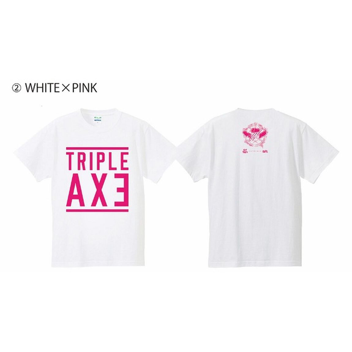 TRIPLE AXE／TRIPLE AXE -THE LAST TOUR in Makuhari- 【予約限定生産盤】 Tシャツ (2)白&times;ピンク M（特典なし）（ＤＶＤ）