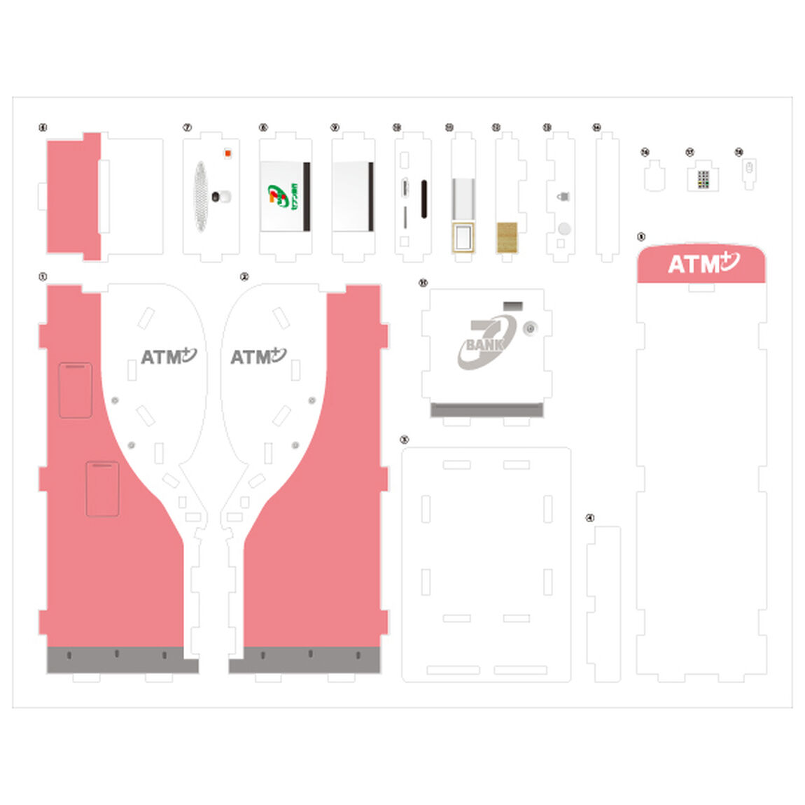 セブン銀行ATM風貯金箱 レッドVer.2