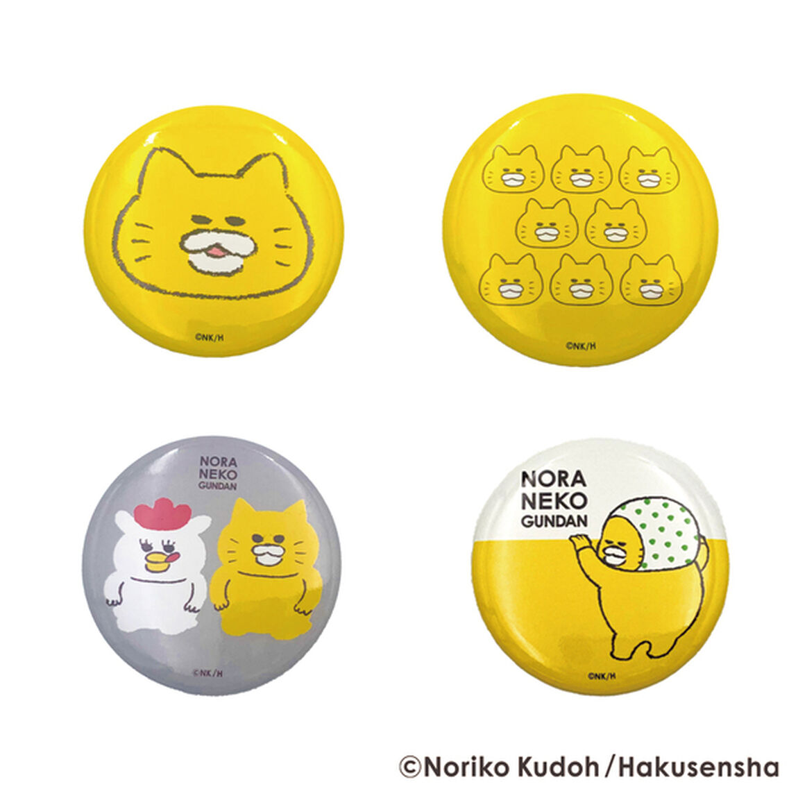 缶バッジ　かお＆8ぴき＆ほっかむり＆マーミーちゃん　ノラネコぐんだん（2023年8月下旬以降発売予定）