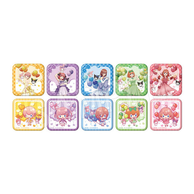五等分の花嫁＊&times;マイメロディ＆クロミ トレーディングスクエア缶バッジ バルーン＆リボンver. 1BOX/10個入【BOX】（2025年8月以降発売予定）