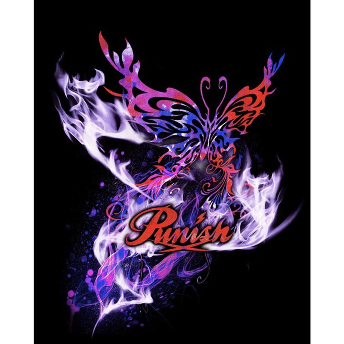 【PUNISH】Yoko Kubota Design&Produce PUNISH Fire Butterfly Tシャツ　Mサイズ（フォトカード付）