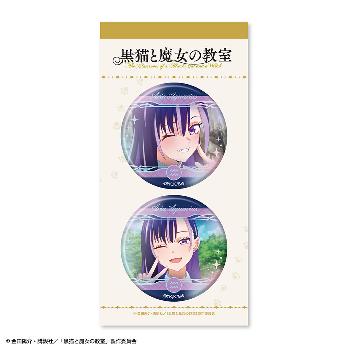TVアニメ『黒猫と魔女の教室』オーロラ缶バッジ２個セット  アリア・アクエリアス