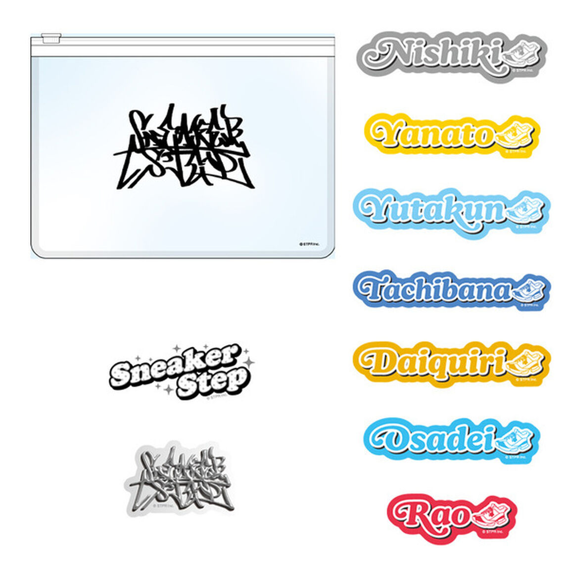 【STPR Familiyコラボキャンペーングッズ】スライダーポーチ＆ステッカー（すにすて - SneakerStep -）＋クリアファイルセット