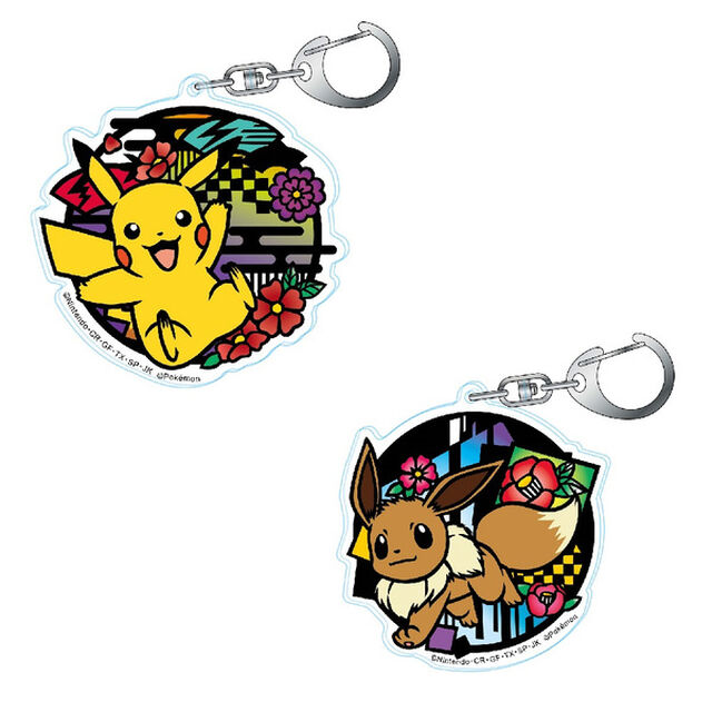 ポケットモンスター　切り絵シリーズ　アクリルキーホルダー　ピカチュウ B＆イーブイ B