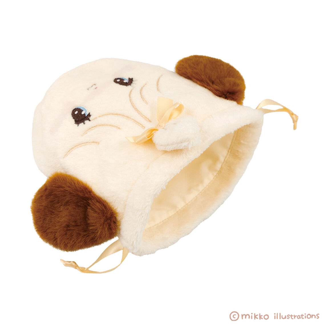 フェイス巾着　スフレ　mikko illustrations