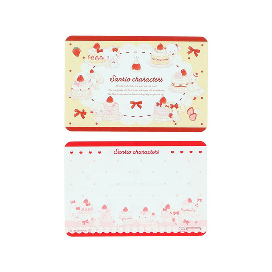 ダイカットミニレター　Sanrio Sweet Cakes Collection　ストロベリーショートケーキ＆スカイブルーチェリーケーキ
