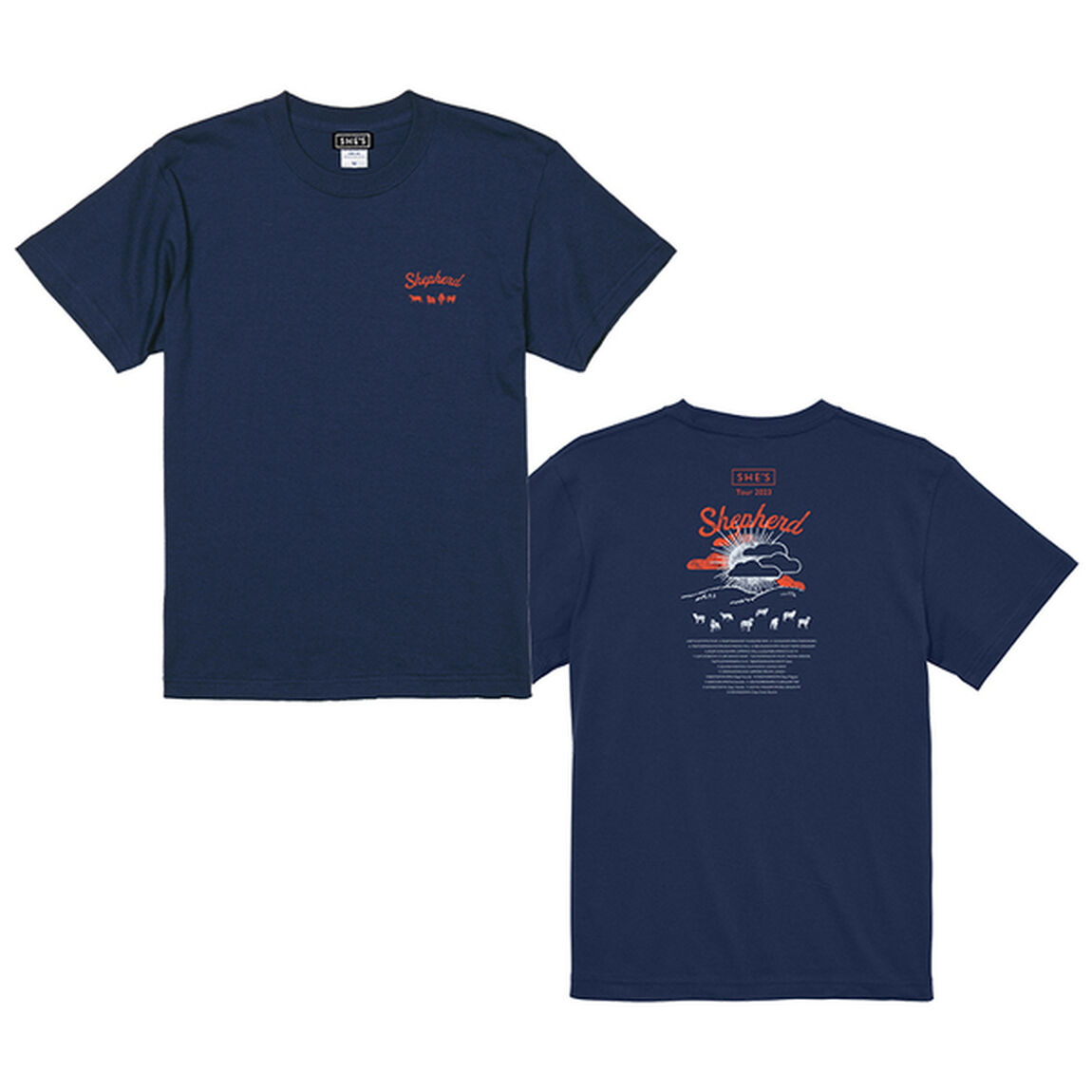 【SHE'S】Shepherdツアー Tシャツ（ネイビー）Lサイズ＜セブンネット限定カラー＞