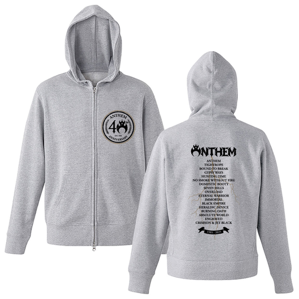 【ANTHEM】40th Anniversary Live GOODS ジップアップパーカー（ヘザーグレー）Lサイズ