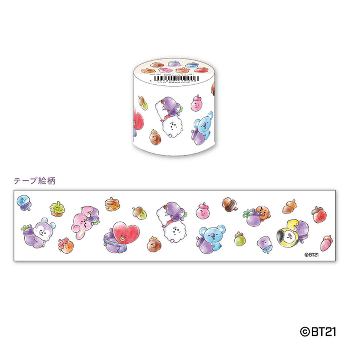 ＹＯＪＯテープ　チラシ柄＆整列柄/BT21/Hope in Love