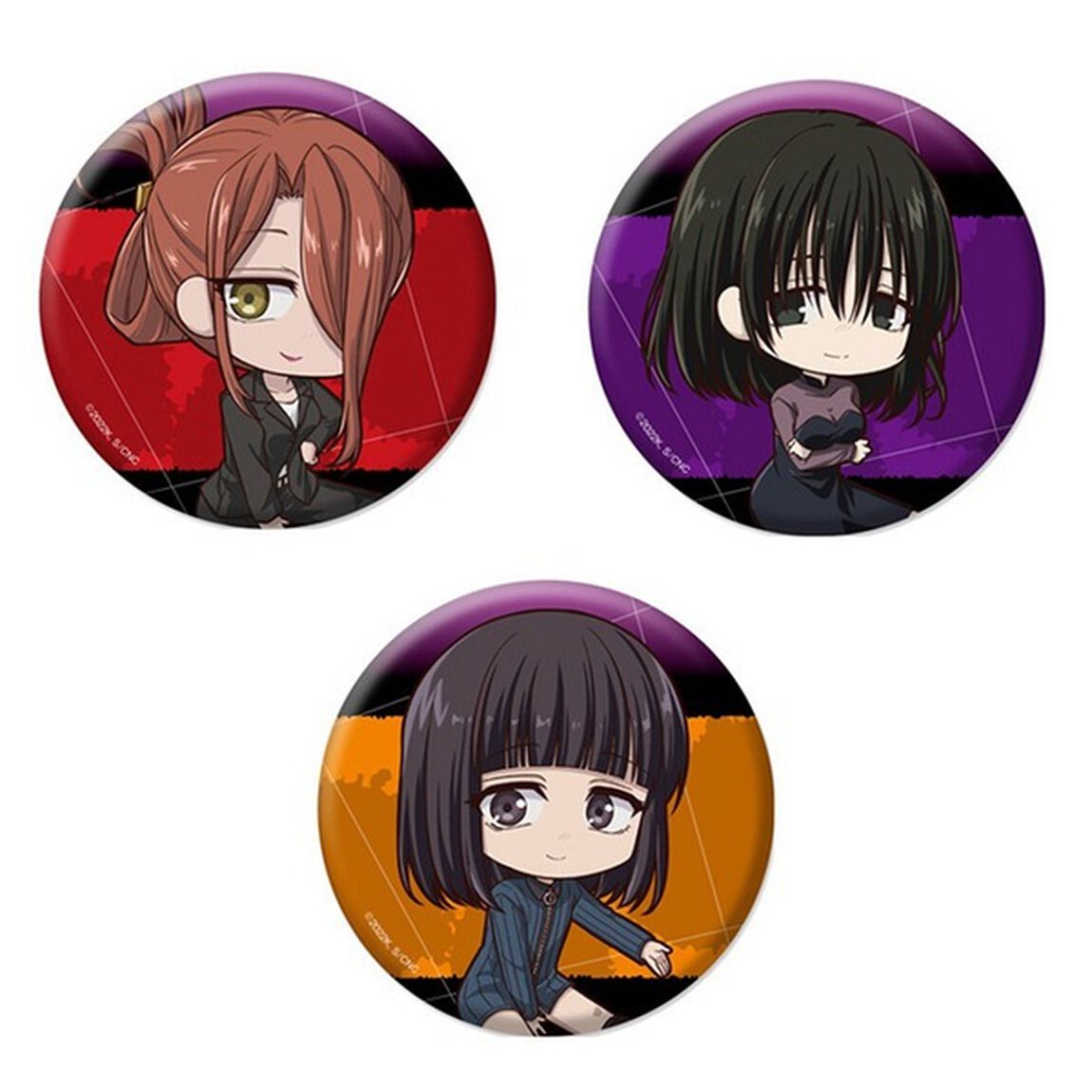 よふかしのうた ぺたん娘缶バッジ 平田ニコ&本田カブラ&蘿蔔ハツカ