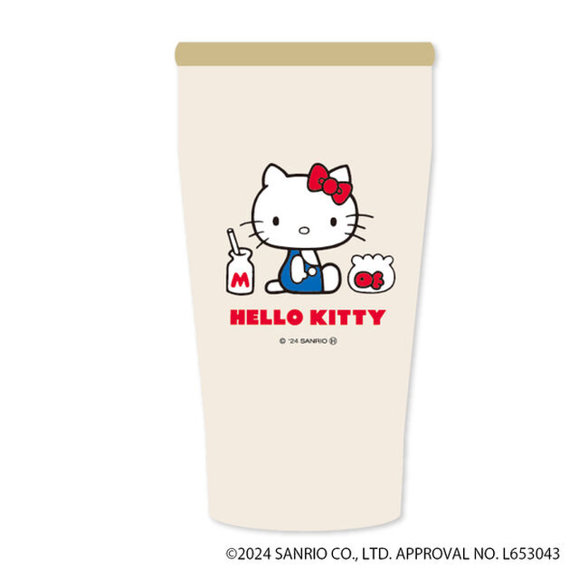 木蓋つきステンレスタンブラー　はじめてのハローキティ　ハローキティヒストリカルデザインシリーズ