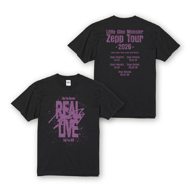 Little Glee Monster／Zepp Tour 2026 &ldquo;全力REAL LIVE&rdquo; Tシャツ／スミクロ／S