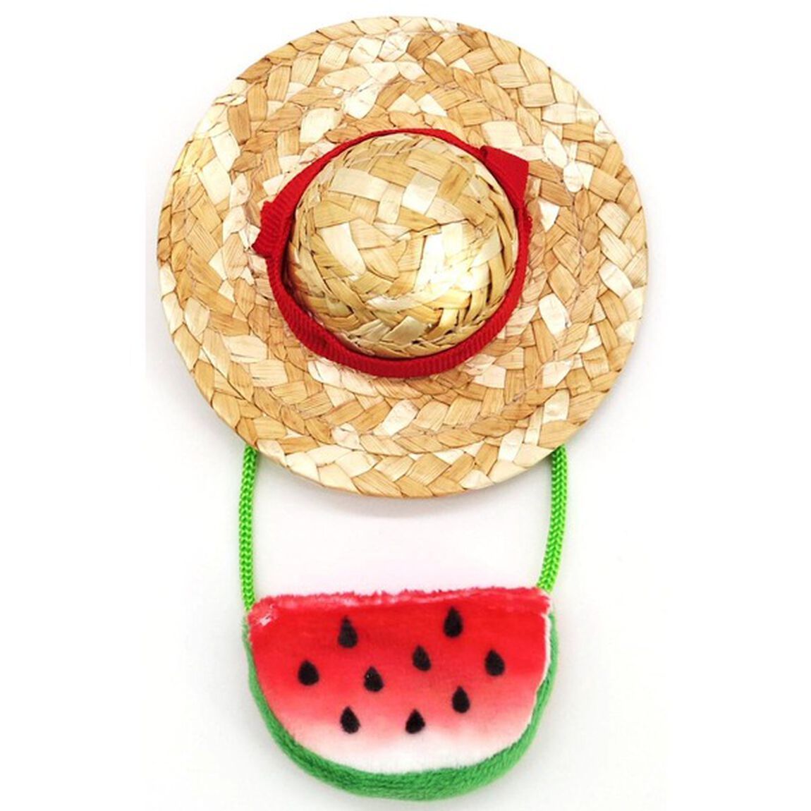 ピクルス　麦わら帽子　スイカポシェットセット