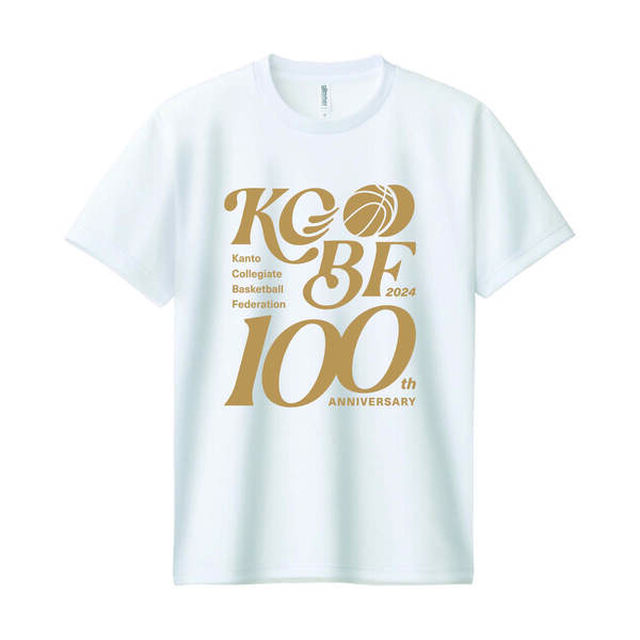 KCBF100 ポリエステルTシャツ ホワイト&times;ゴールド Sサイズ