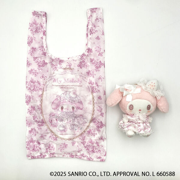 マイメロディ白いちごのティータイム ぬいぐるみエコバッグ 3次予約