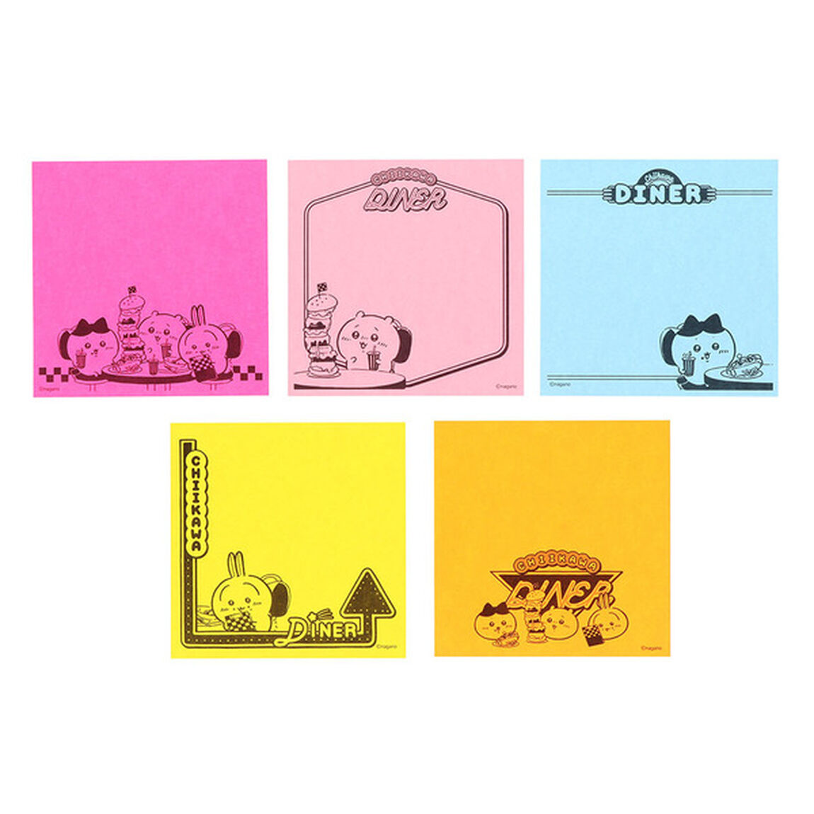 付箋メモ５Ｃ　ちいかわ　ＤＩＮＥＲ　ランチ・ディナー（2025年11月以降発売予定）