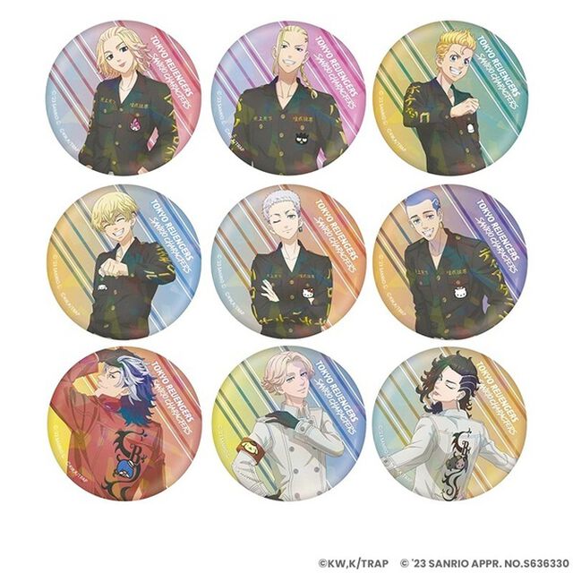 東京リベンジャーズ・サンリオキャラクターズ　ホログラム缶バッジ 特攻服ver.【セット】（2023年6月以降発売予定）