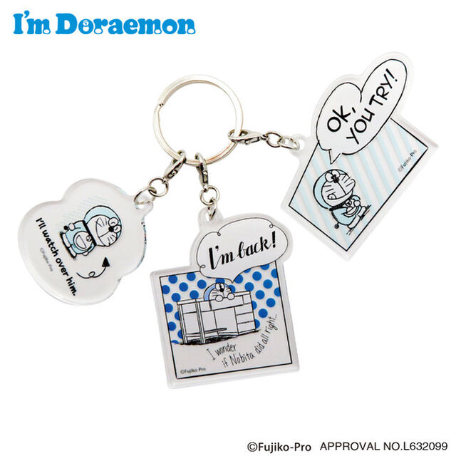 3連アクリルキーホルダー　温かい目　I'm Doraemon