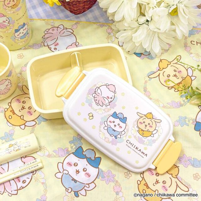 【セット】角型1段ランチボックス・引フタ箸箱　フェアリーフラワー　ちいかわ