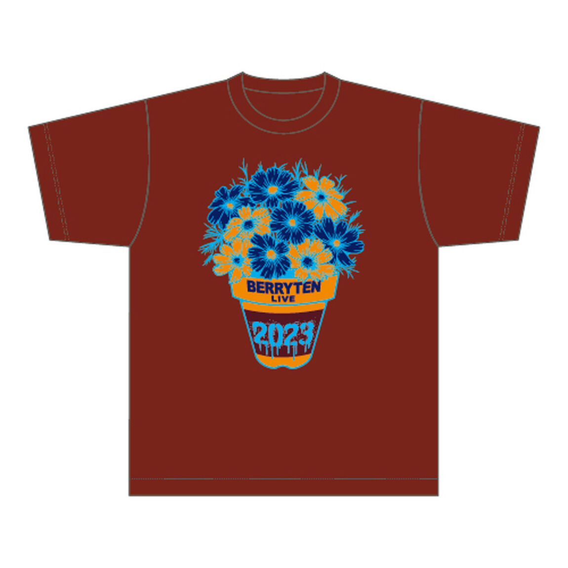 【ベリテンライブ2023】Tシャツ フラワー バーガンディー S