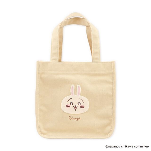 ミニトート　ふわふわワッペン　うさぎ