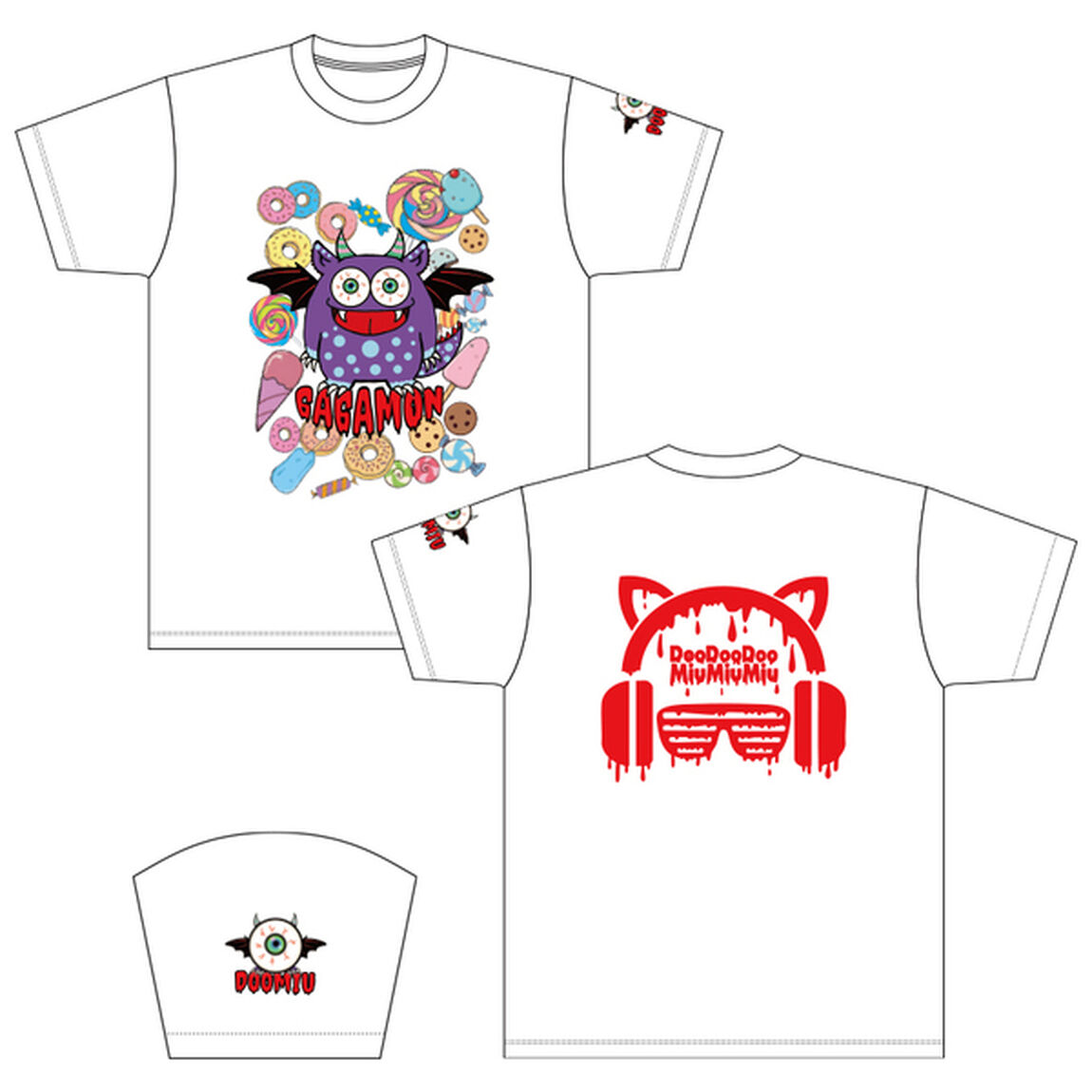 【DooDooDooMiuMiuMiu】GAGAMON Tシャツ WHITE  Mサイズ