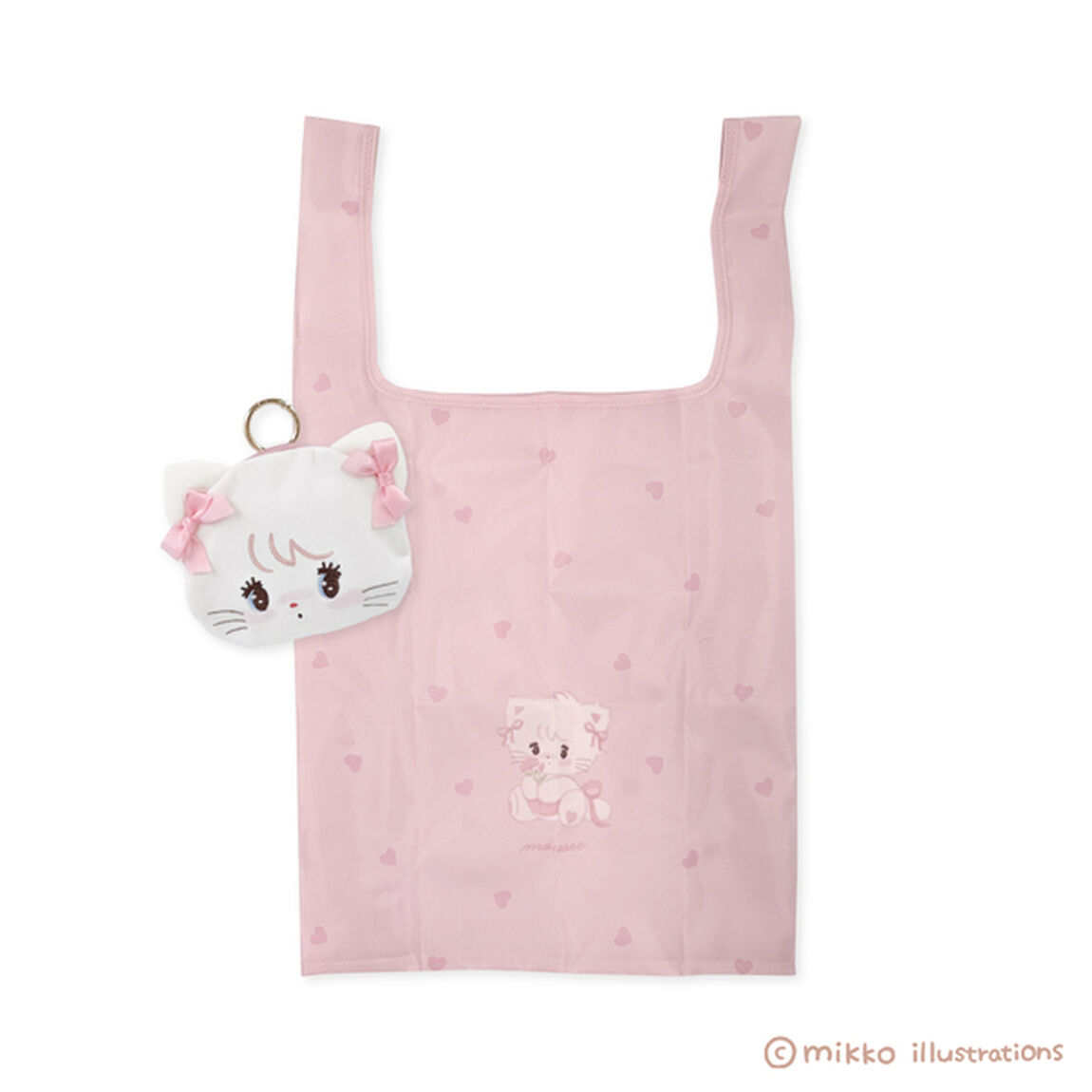ダイカットフェイスぬいぐるみエコバッグ　ムース　mikko illustrations