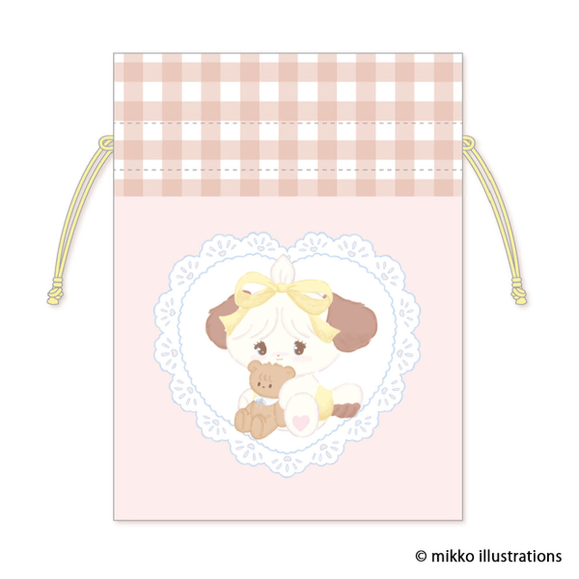 豆巾着　キャミー＆スフレ　mikko illustrations