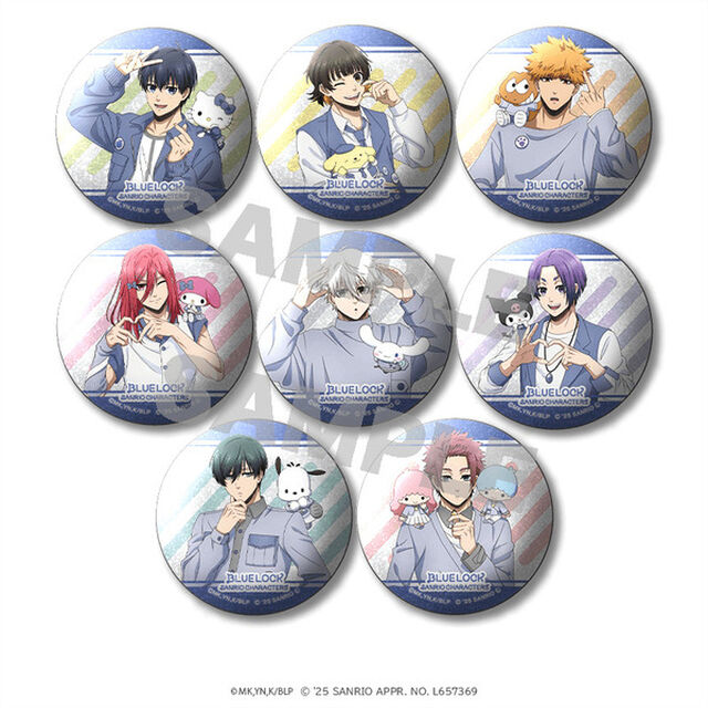 ブルーロック&times;サンリオキャラクターズ　グリッター缶バッジ（全８種）【単品】