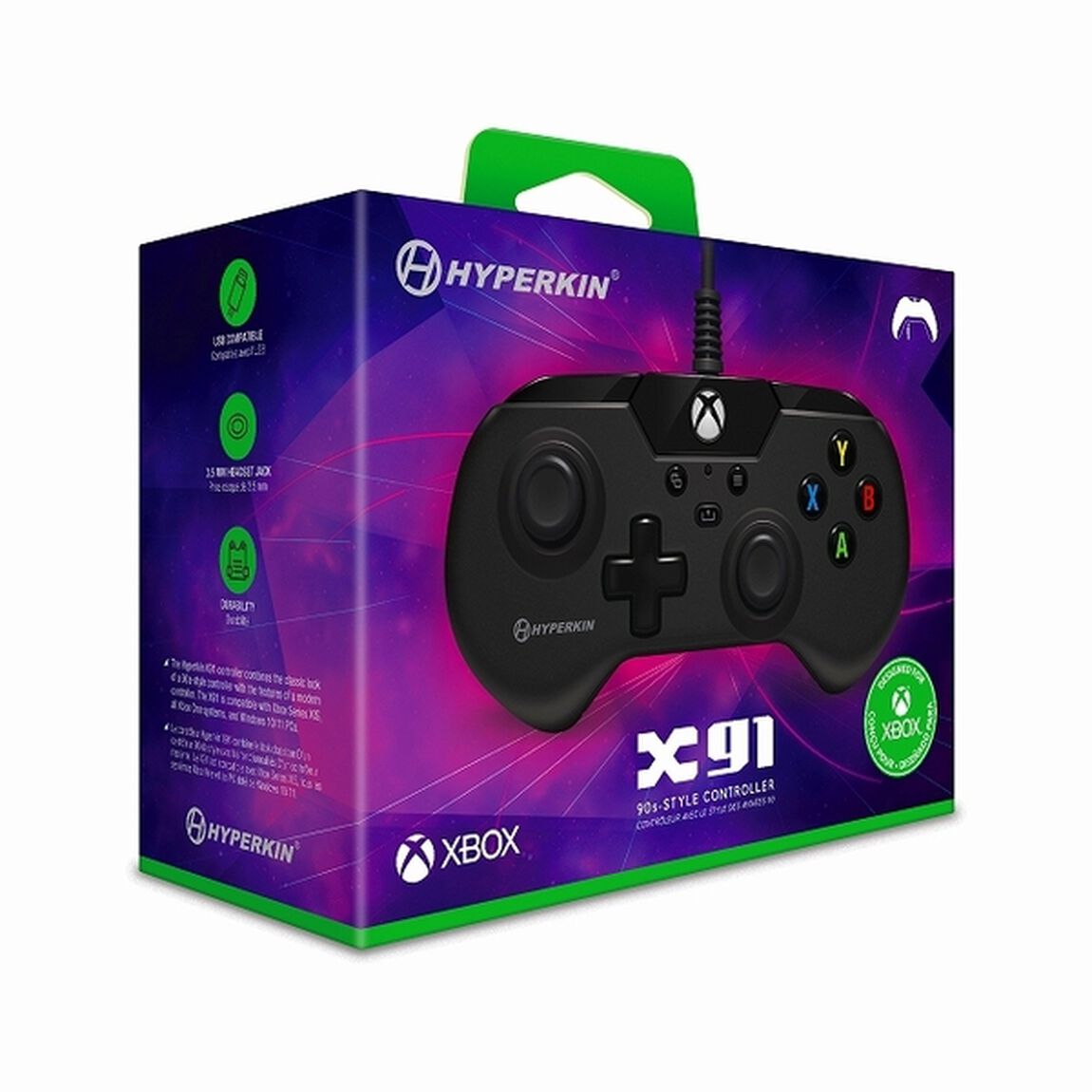 Xbox One / Xbox Series X|S/PC(Windows10･11)　Ｘ９１　有線コントローラー　Ｂｌａｃｋ