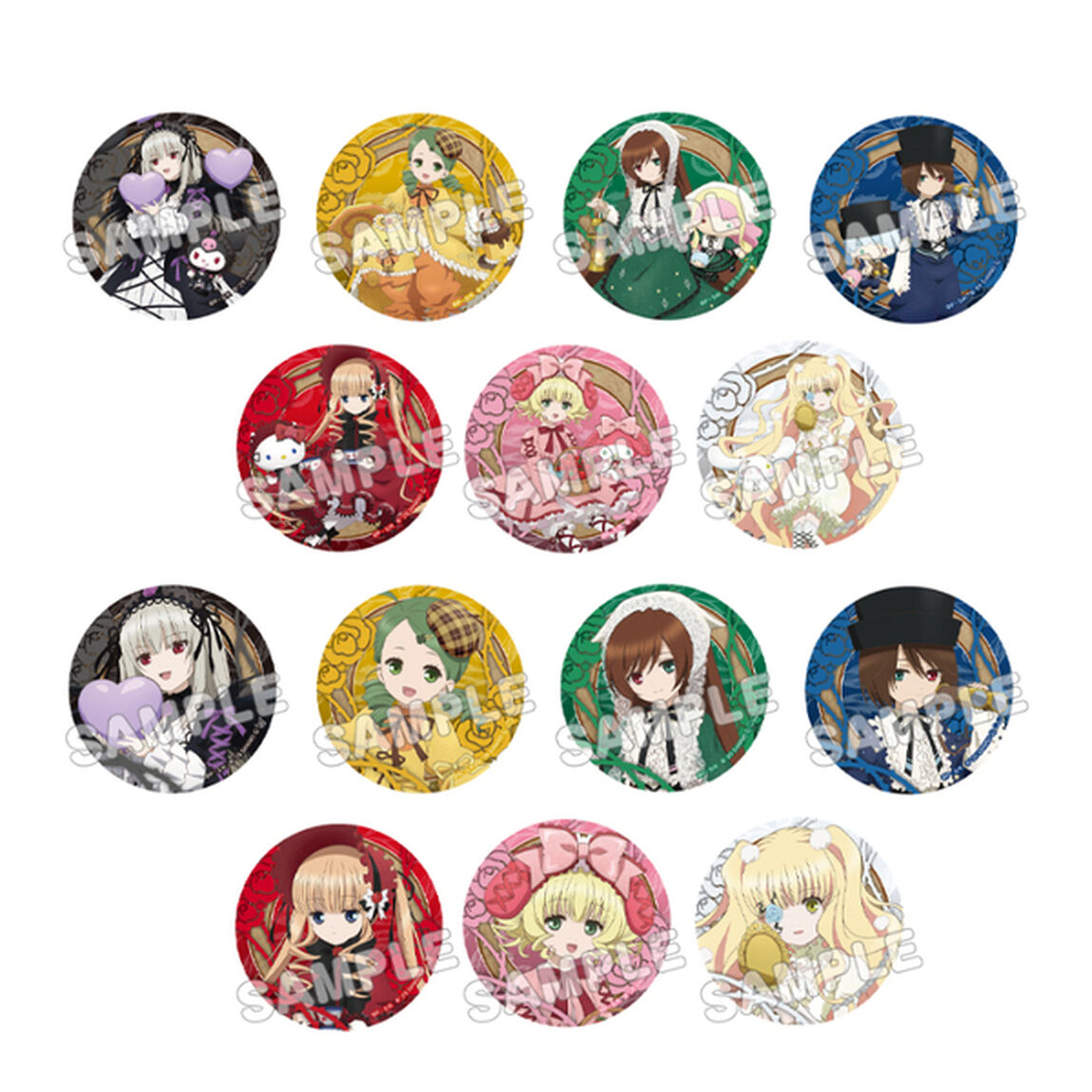ローゼンメイデン&times;サンリオキャラクターズ／トレーディング缶バッジ(全14柄)／単品（2025年10月以降発売予定）