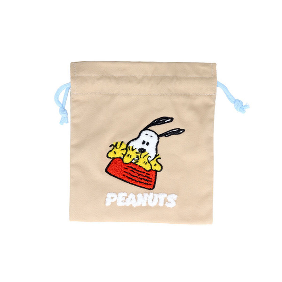 サガラ刺繍巾着　ＰＮＷＳ２　ベージュ