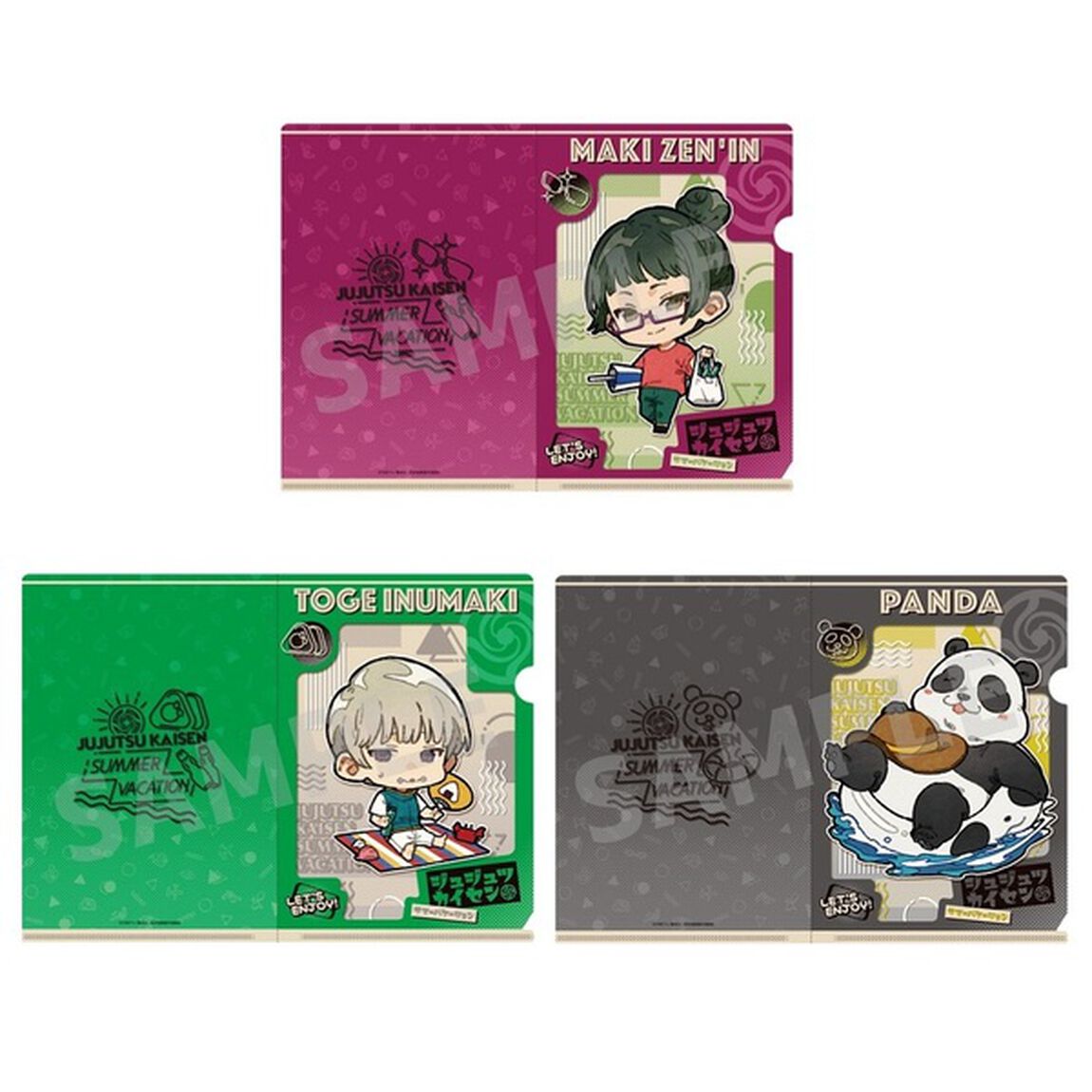 呪術廻戦　A5クリアファイル　禪院真希　狗巻棘　パンダ　夏休みver.(2021年8月発売)