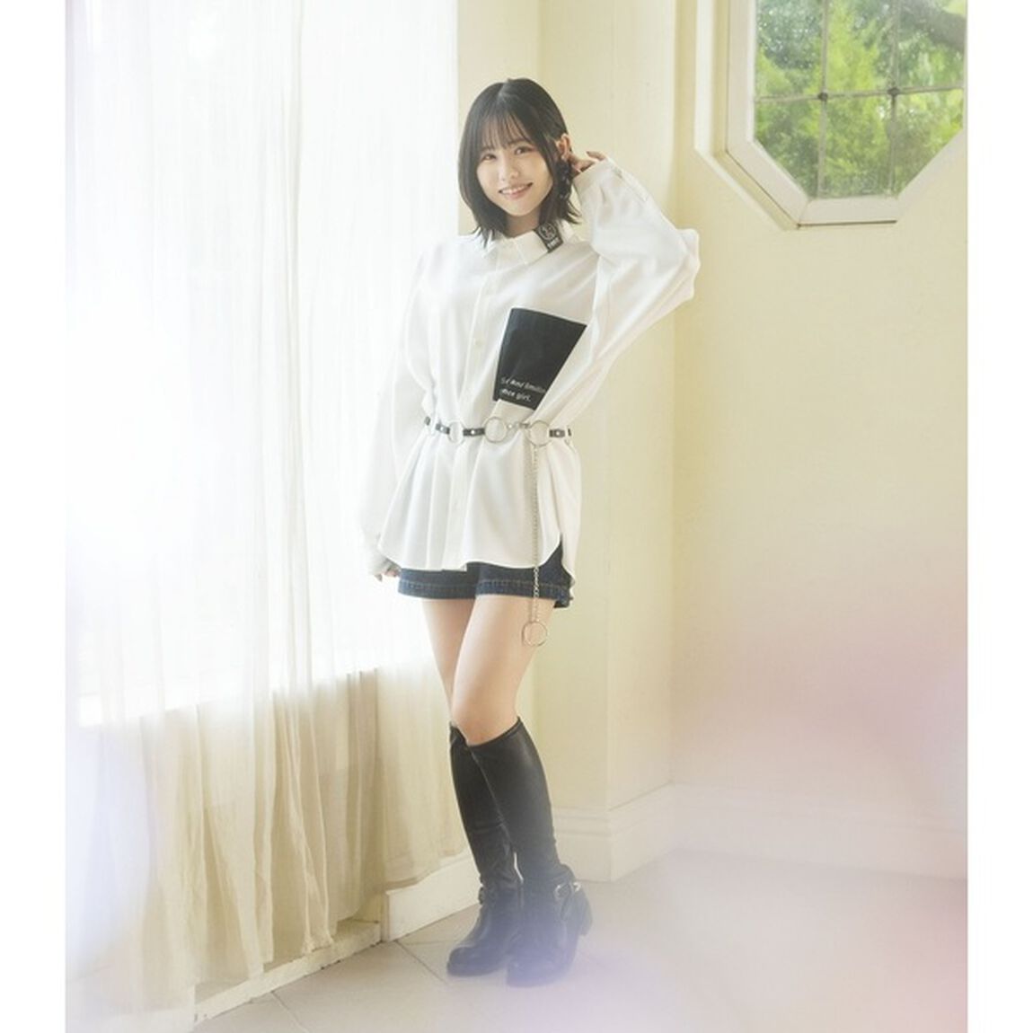 [SKE48 佐藤佳穂]scienceビックポケットシャツ WHT XL